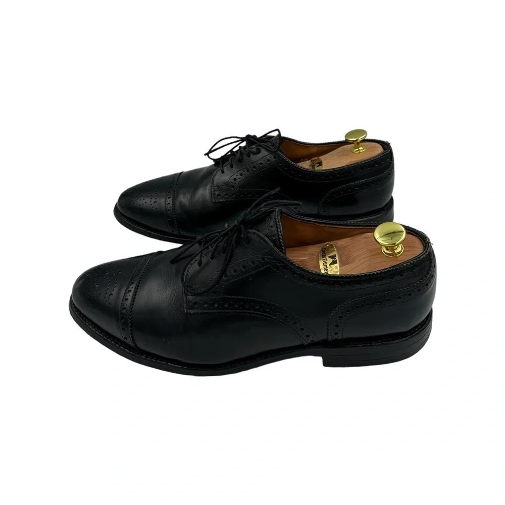 ALLEN EDMONDS Sanford Cap Toe Derby Oxford Dress Shoe Black 8.5D